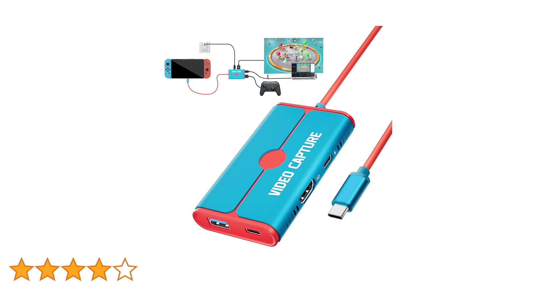 Nintendo Switch 赤色 キャプチャーボード&付属品　配信者向け 61HC-RXRb-L.jpg_BO30,255,255,